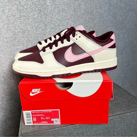 Nike Dunk Low, maroon/pink, M 8, W 9.5 - Picture 2 of 5